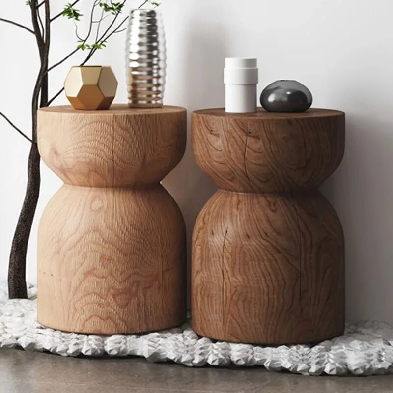 Runder Hocker aus Massivholz im Nordic - Stil - ApolettaApoletta