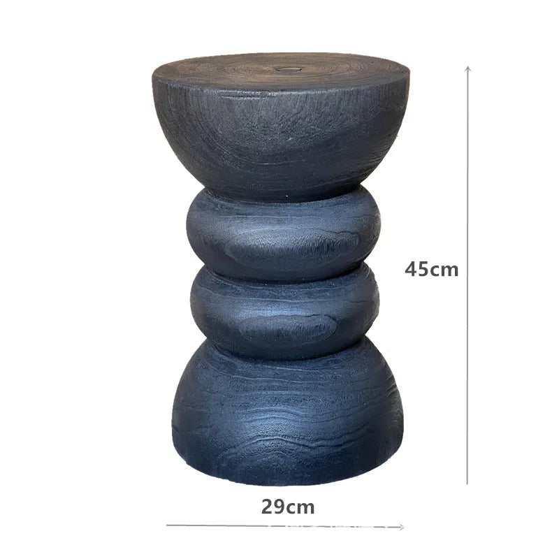Runder Hocker aus Massivholz im Nordic - Stil - ApolettaApoletta
