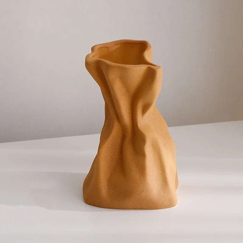 Keramik - Blumenvase in Papiertüten - Optik - ApolettaApoletta