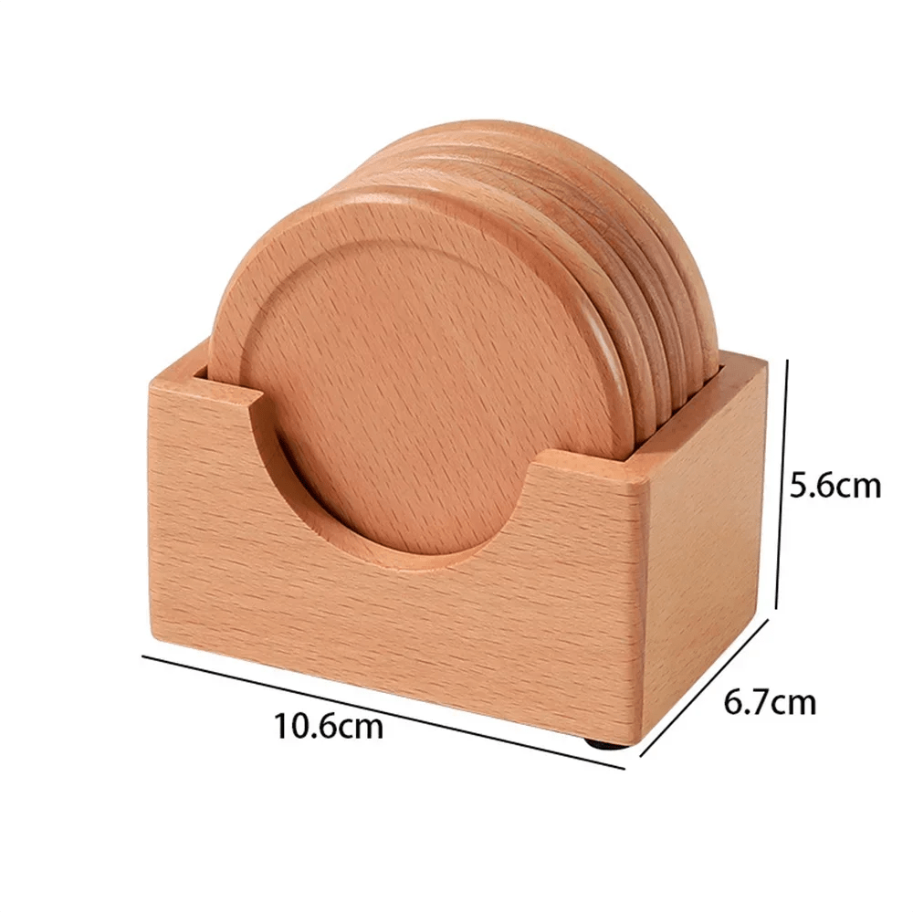 6er Set Holz - Untersetzer aus Walnuss & Buche - ApolettaApoletta