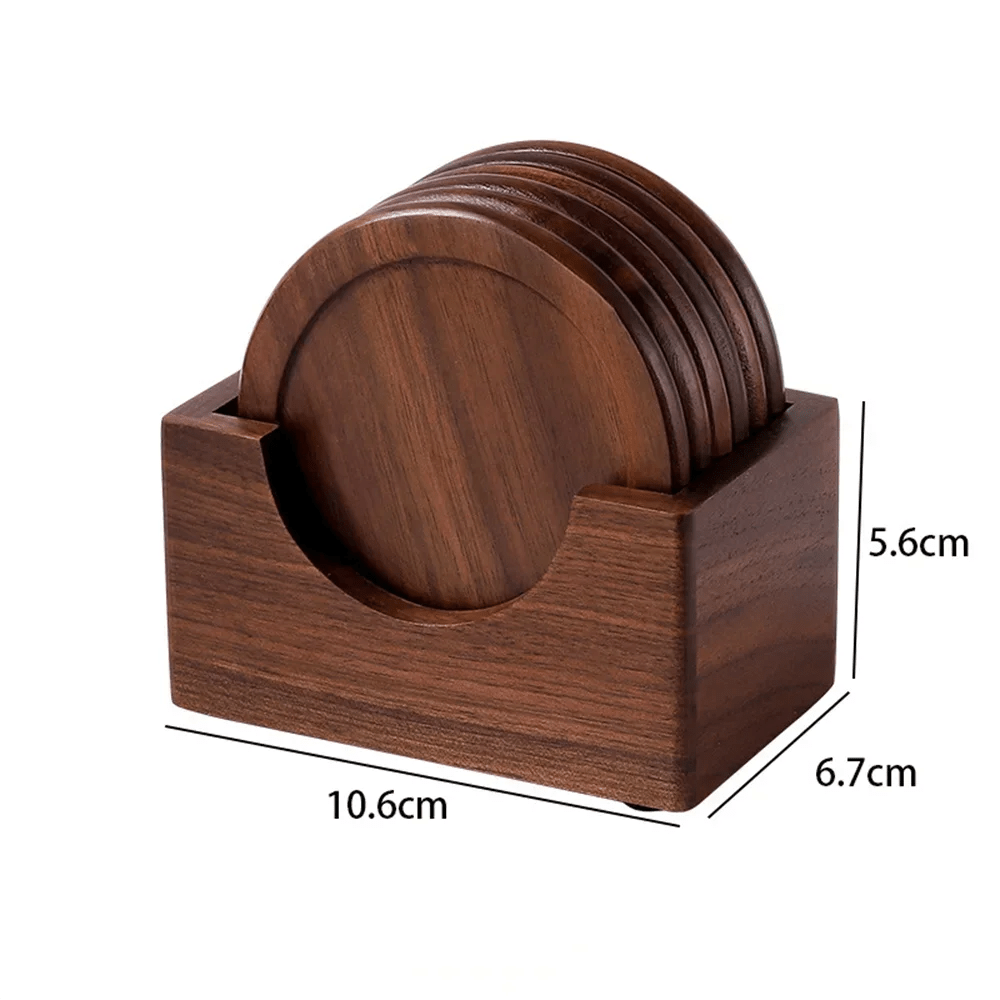 6er Set Holz - Untersetzer aus Walnuss & Buche - ApolettaApoletta