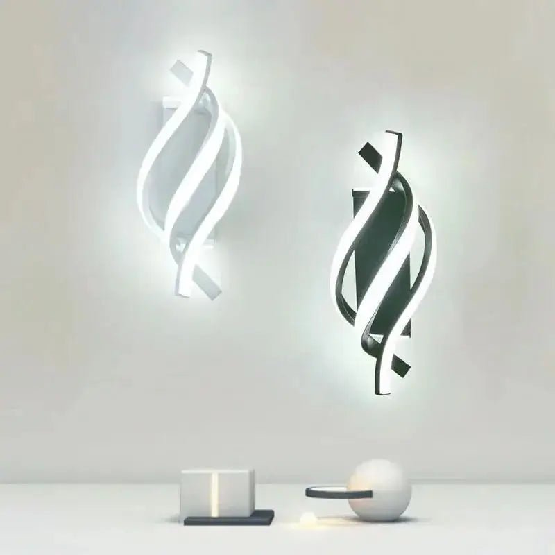 Moderne LED - Wandleuchte: Minimalistische schwarze & weiße Linien für Schlafzimmer & Treppenhaus - ApolettaApoletta