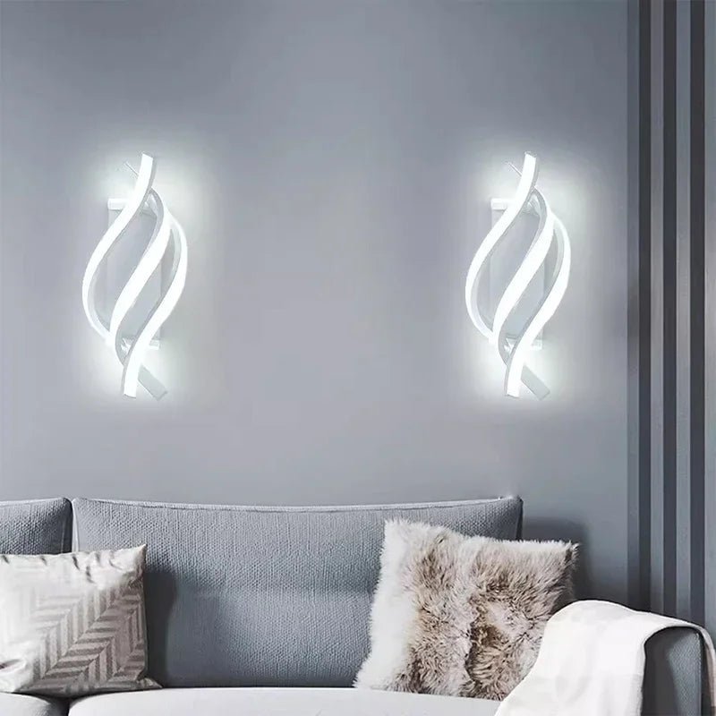 Moderne LED - Wandleuchte: Minimalistische schwarze & weiße Linien für Schlafzimmer & Treppenhaus - ApolettaApoletta