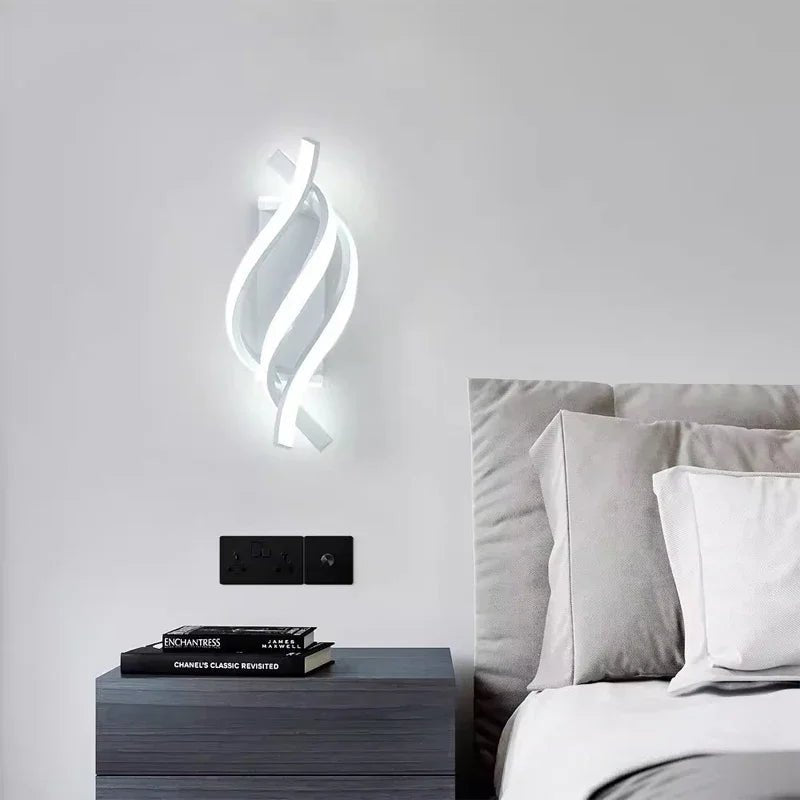 Moderne LED - Wandleuchte: Minimalistische schwarze & weiße Linien für Schlafzimmer & Treppenhaus - ApolettaApoletta
