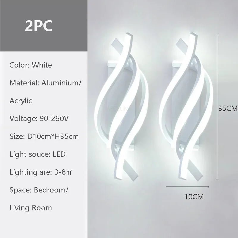 Moderne LED - Wandleuchte: Minimalistische schwarze & weiße Linien für Schlafzimmer & Treppenhaus - ApolettaApoletta