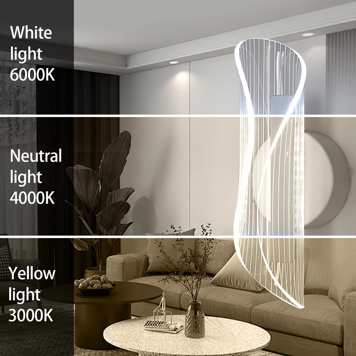 Moderne LED - Wandleuchte: Spiral - Design & 3 Farbtemperaturen für dein Schlafzimmer - ApolettaApoletta