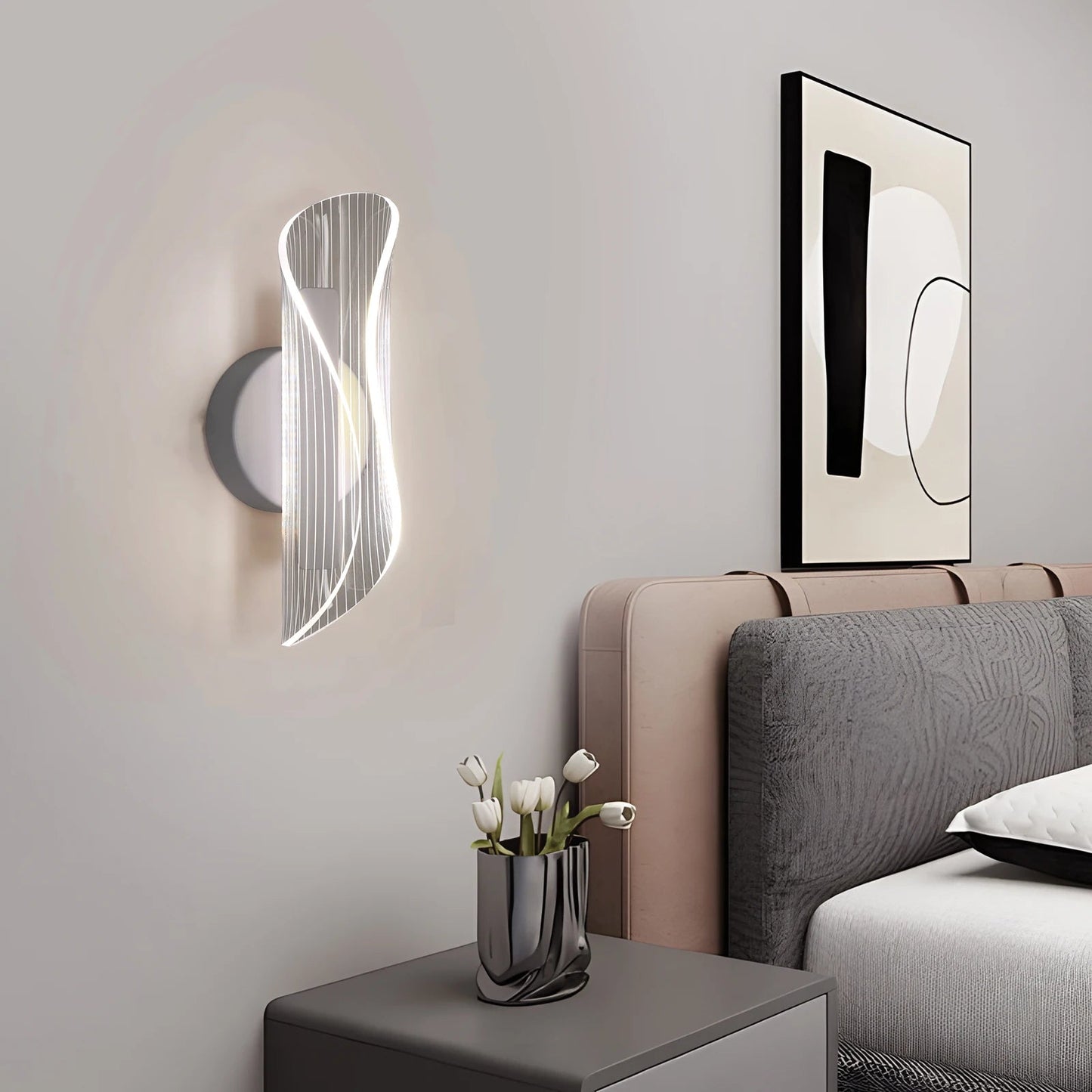Moderne LED - Wandleuchte: Spiral - Design & 3 Farbtemperaturen für dein Schlafzimmer - ApolettaApoletta