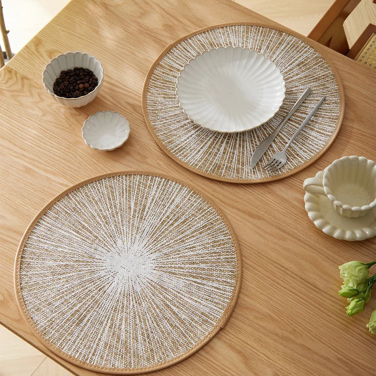 Makramee - Tischsets: Rund, aus Jute & in Boho - Optik (Ø 38,1 cm) - ApolettaApoletta