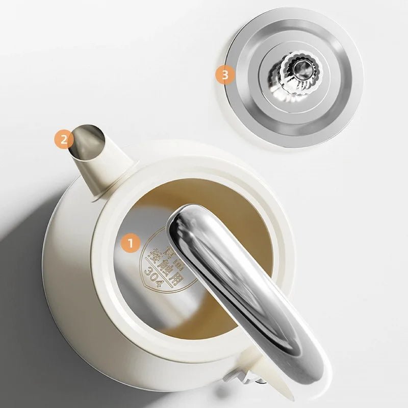 Wasserkocher mit 1,8 l: Schnellkocher aus 304 Edelstahl mit automatischer Abschaltung & Warmhaltefunktion - ApolettaApoletta