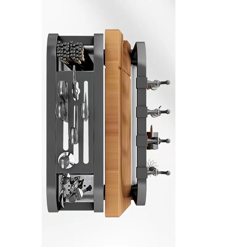 Edelstahl - Messerhalter mit Schneidebrett - Gestell - ApolettaApoletta