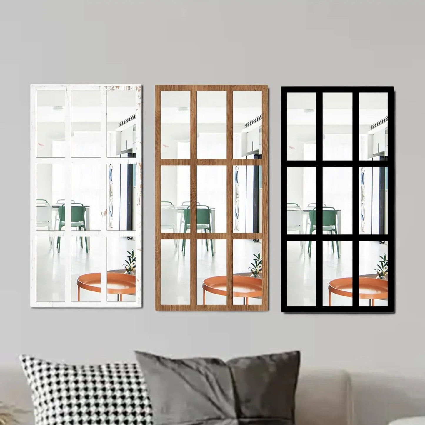 Minimalistischer Wandspiegel: Fenster - Imitation für Wohnzimmer, Bad - ApolettaApoletta