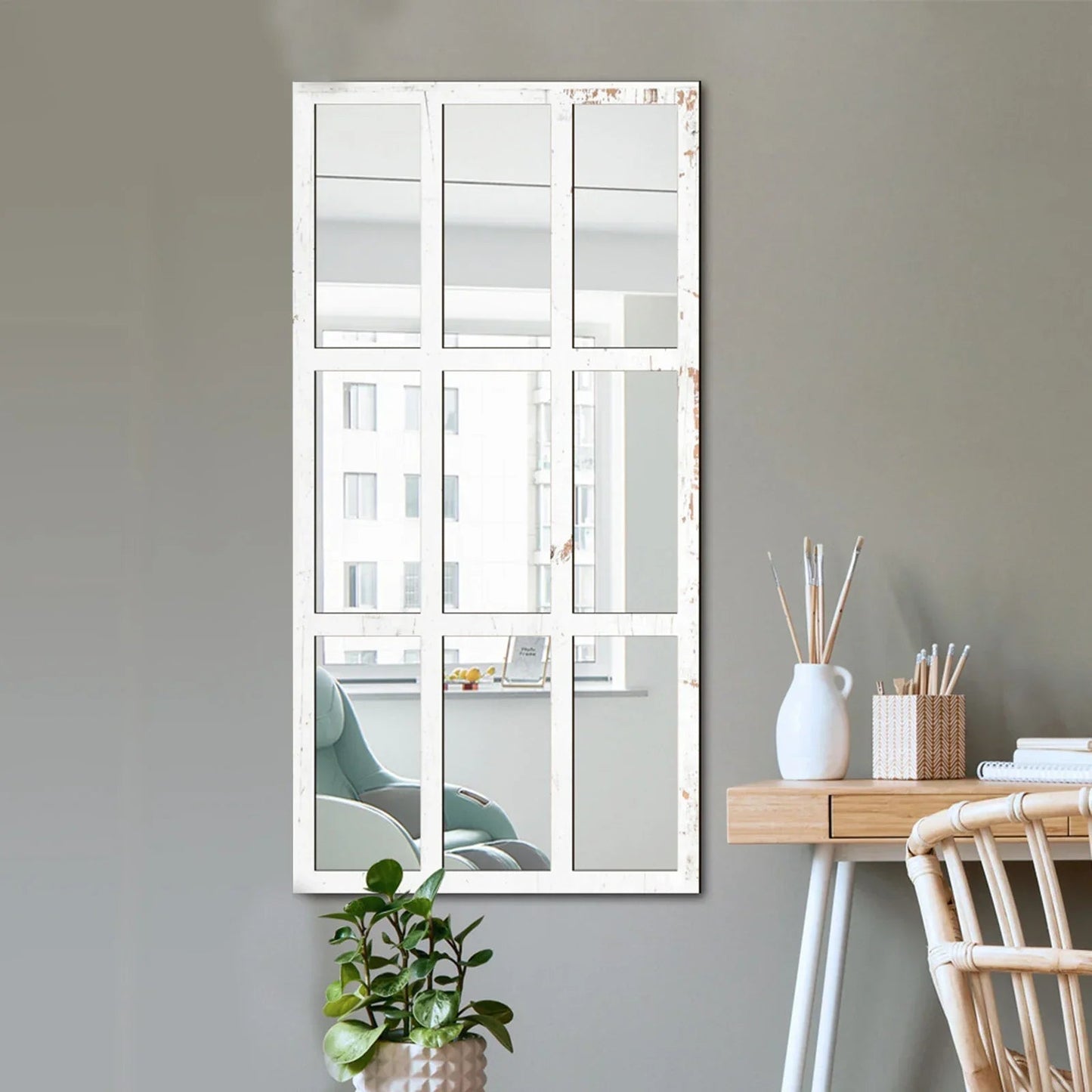Minimalistischer Wandspiegel: Fenster - Imitation für Wohnzimmer, Bad - ApolettaApoletta