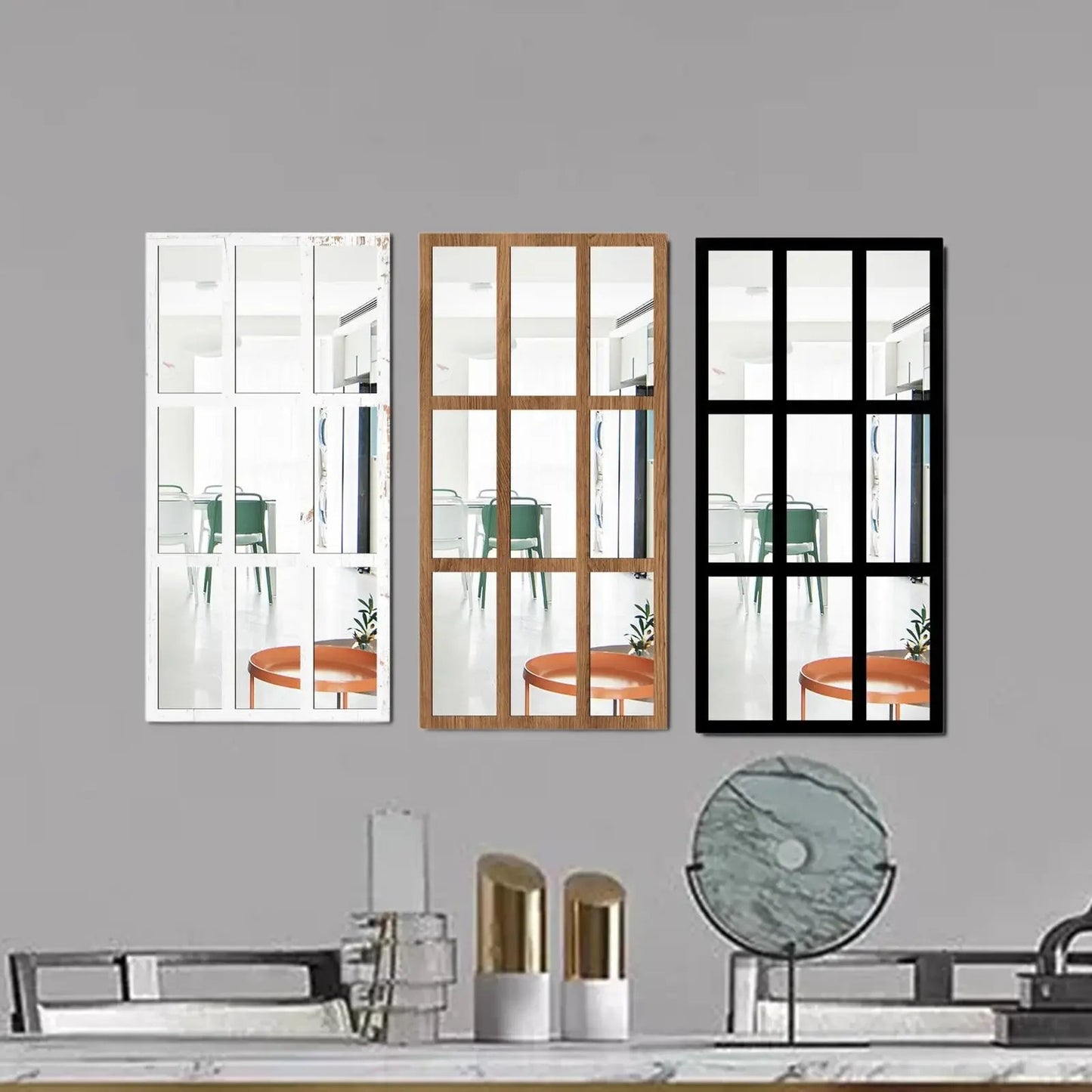 Minimalistischer Wandspiegel: Fenster - Imitation für Wohnzimmer, Bad - ApolettaApoletta