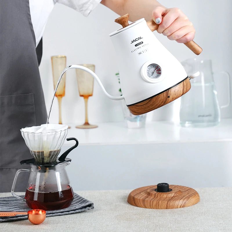 Retro Schwanenhals - Wasserkocher: 1,0 L Kaffeekanne mit Thermometer - ApolettaApoletta
