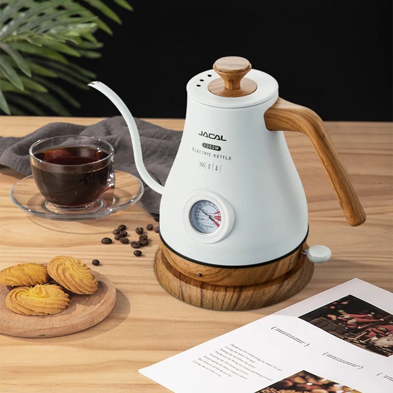 Retro Schwanenhals - Wasserkocher: 1,0 L Kaffeekanne mit Thermometer - ApolettaApoletta