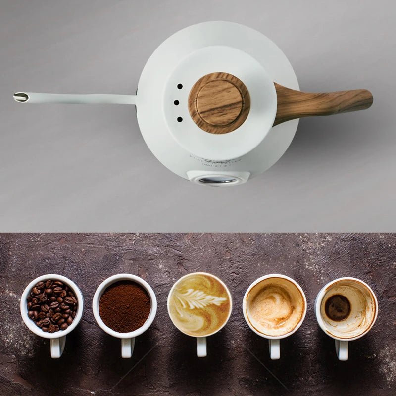 Retro Schwanenhals - Wasserkocher: 1,0 L Kaffeekanne mit Thermometer - ApolettaApoletta