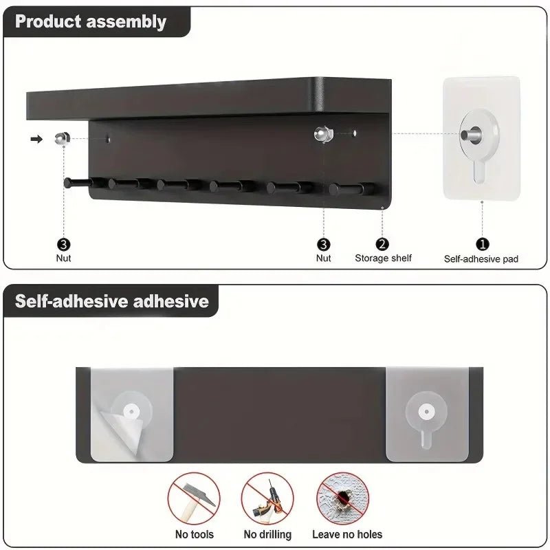 Wandorganizer mit 6 Haken für Küche & Bad - ApolettaApoletta
