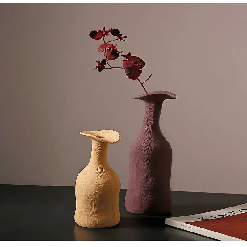 Keramik - Blumenvase: Moderne Morandi - Farben für einfache Kunst und Wohnzimmer - Deko - ApolettaApoletta