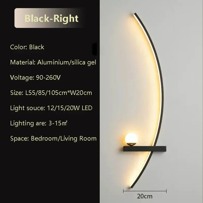 Smarte LED - Wandleuchte: 55/105 cm, fernbedienbar mit Links - & Rechts - Beleuchtung - ApolettaApoletta