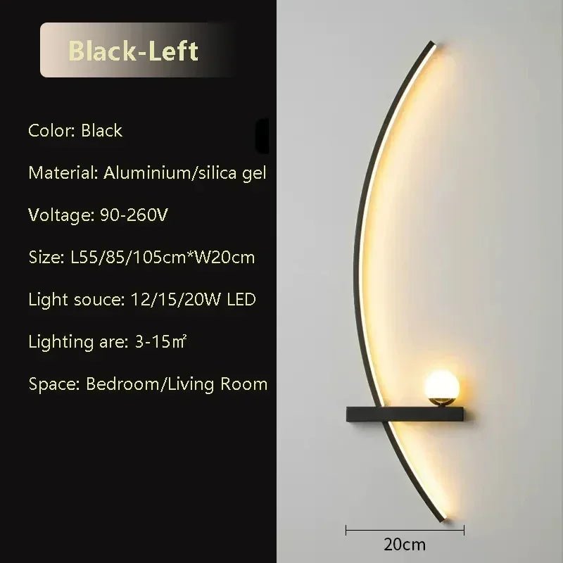 Smarte LED - Wandleuchte: 55/105 cm, fernbedienbar mit Links - & Rechts - Beleuchtung - ApolettaApoletta
