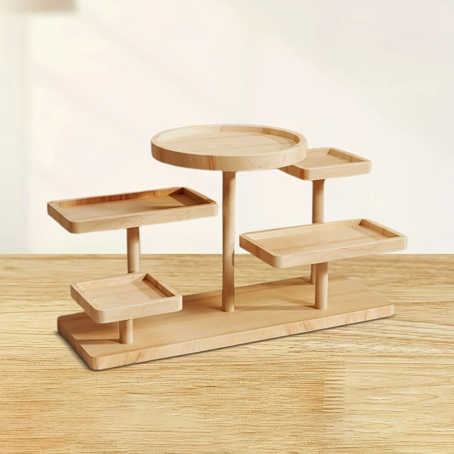 Holzständer: 5 - stufiger Organizer für Schmuck & Heimdekoration - ApolettaApoletta
