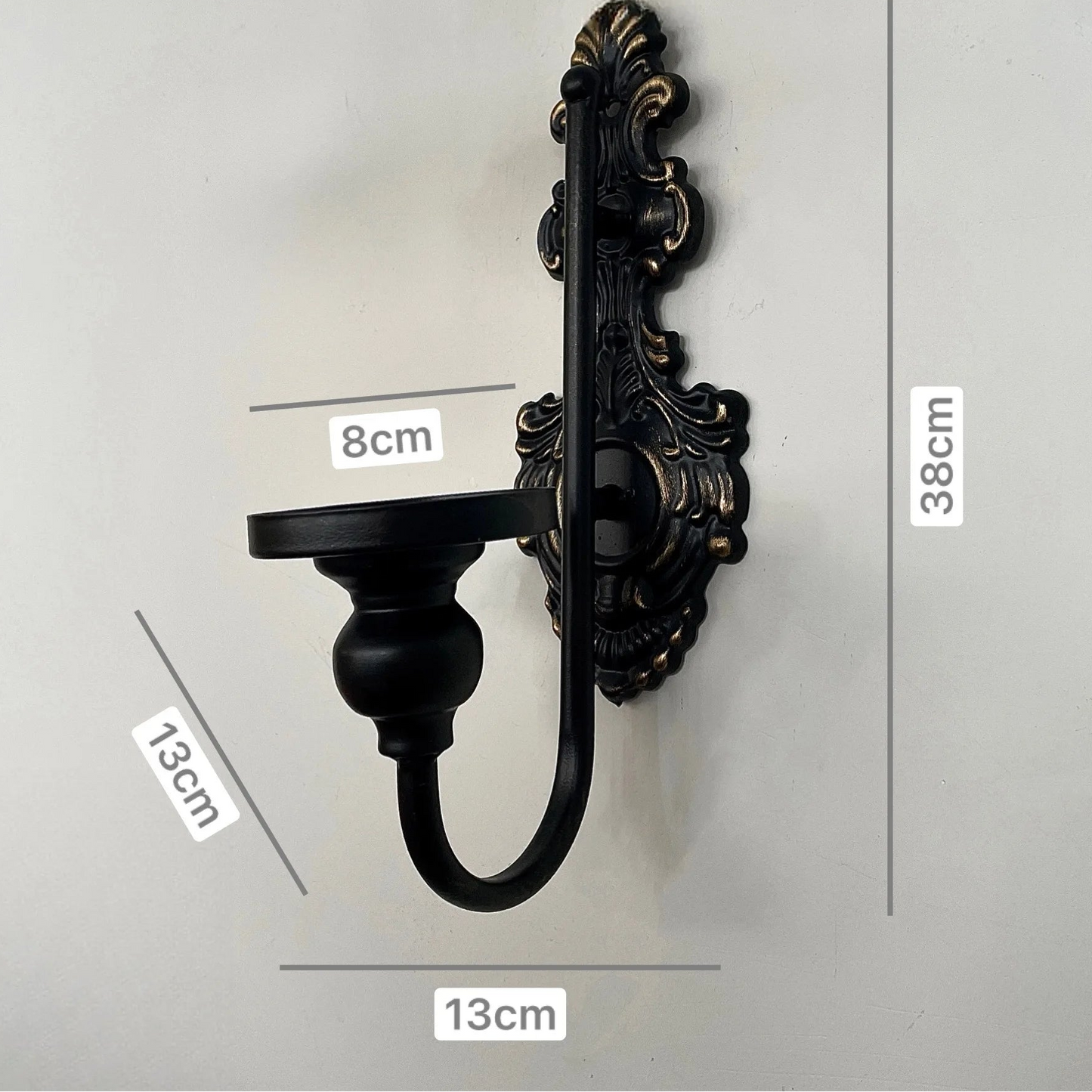 2er Set Nordische Wand-Kerzenhalter aus Gusseisen - Apoletta