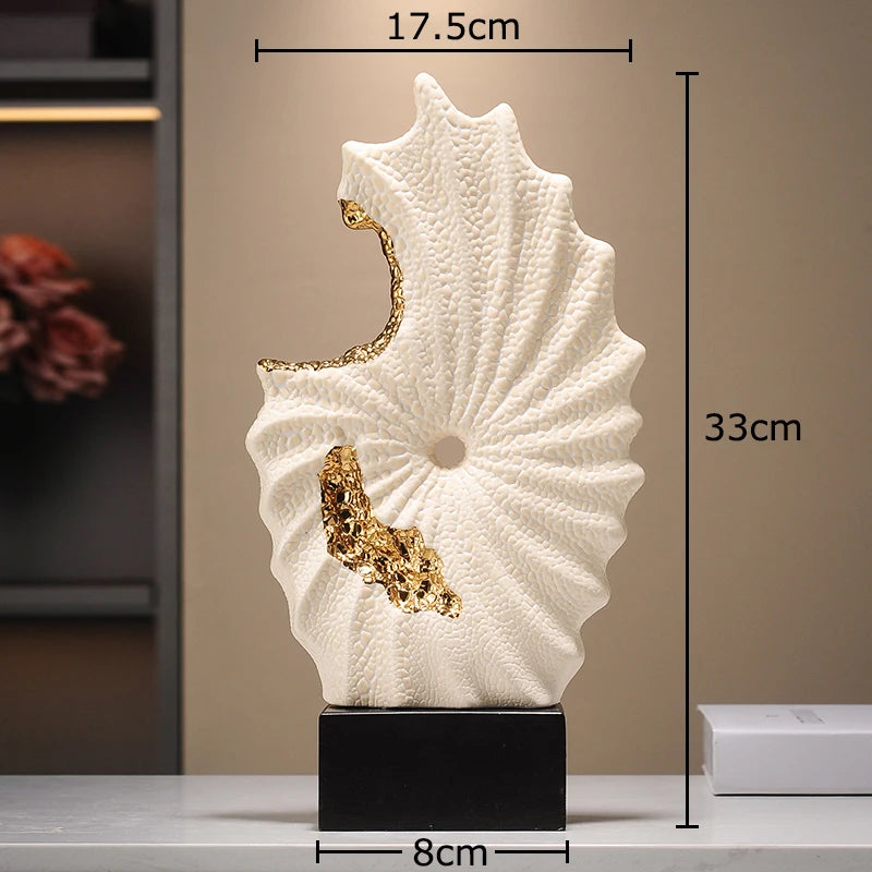 Vergoldete Abstrakte Keramiklandschaft – Ästhetisches Dekor