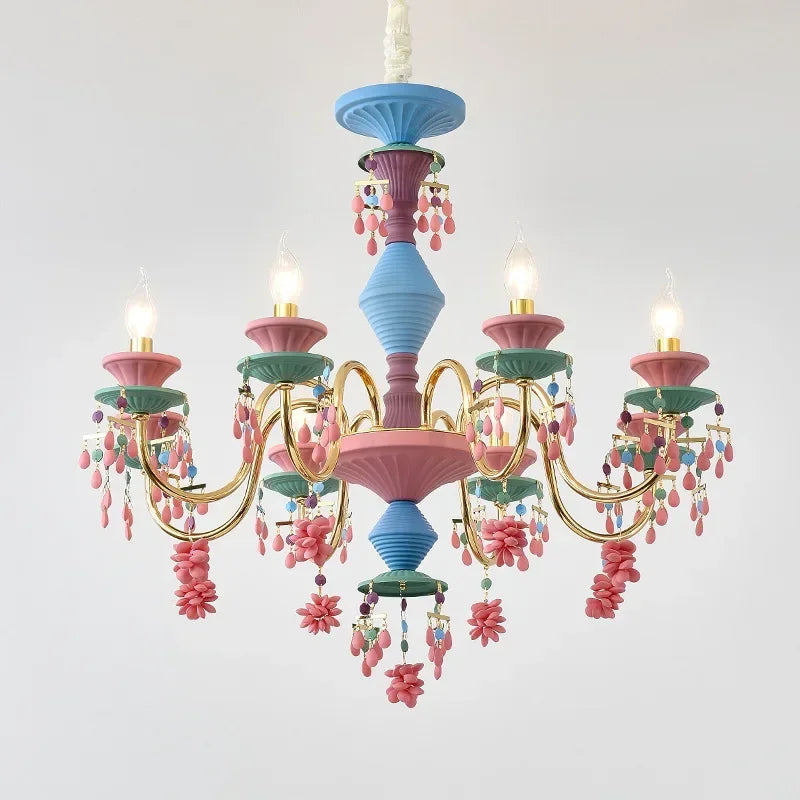 Moderne Farbige Kristall-Pendelleuchte – Französischer Luxus Kronleuchter - Apoletta