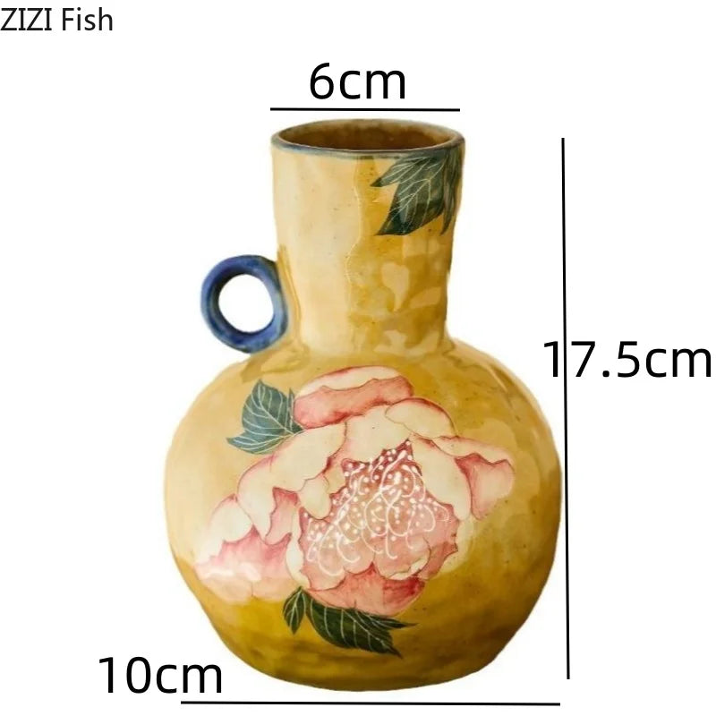 Künstlerische Keramikvase mit Einem Henkel (Einzelohr)