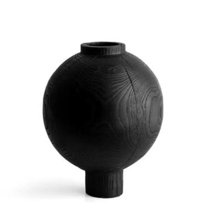 Handgefertigte Wabi-Sabi Holzvase aus Karbonisiertem Holz - Apoletta