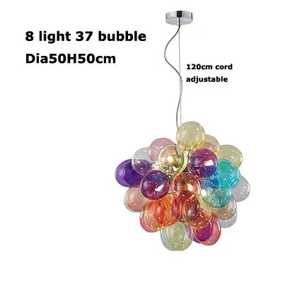 LED Ballon Kronleuchter – Bunte Glas-Blasen-LampeNeue - Apoletta
