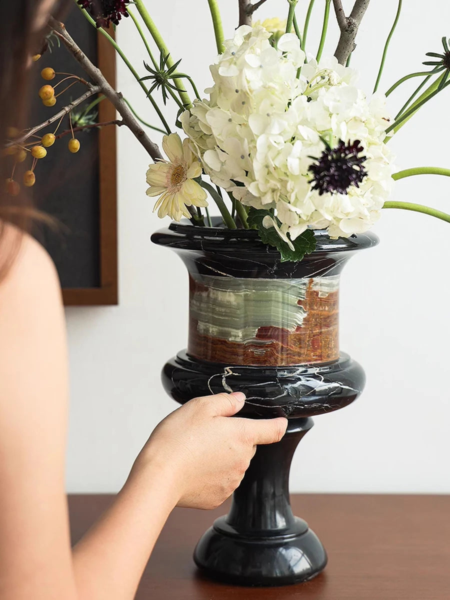 Natürliche Marmorvase im Vintage-Stil – Tisch- & Wohnzimmer-Dekor - Apoletta