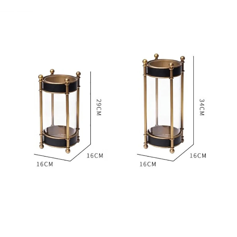 Vintage Eisen-Windlicht mit Glaseinsatz – Metall Kerzenhalter