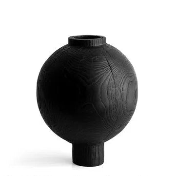 Handgefertigte Wabi-Sabi Holzvase aus Karbonisiertem Holz - Apoletta