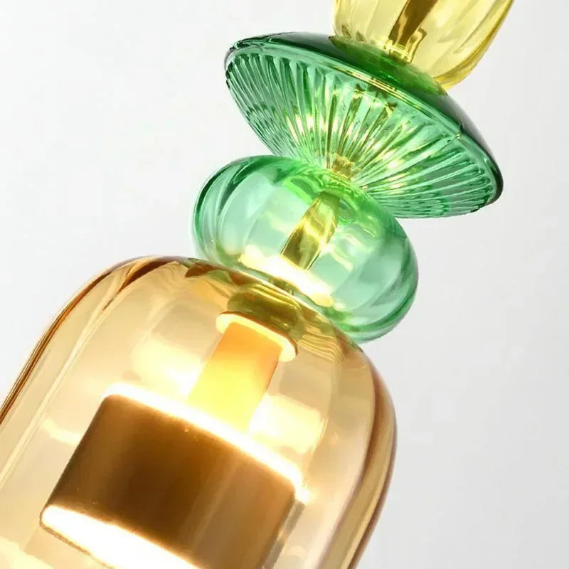 Moderne LED Glas-Pendelleuchte in Süßigkeiten-Farben - Apoletta