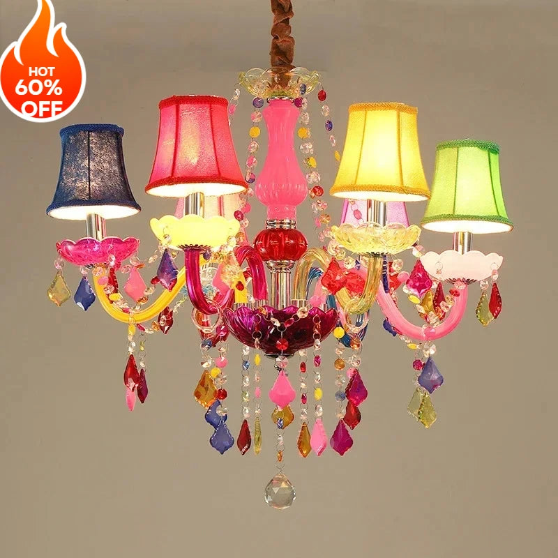 Bunter Kristall-Kronleuchter im Europäischen Stil – Für Prinzessinnen-Zimmer & Bar - Apoletta