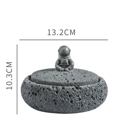 Zement Astronauten-Aschenbecher mit Deckel (Groß & Hitzebeständig) - Apoletta