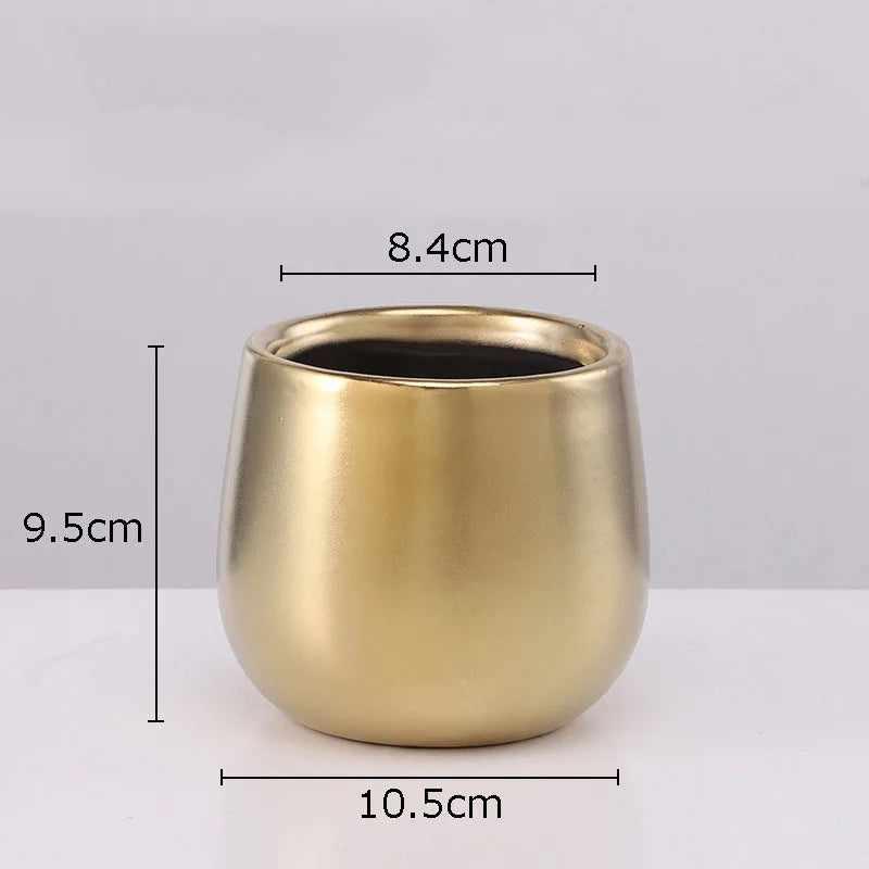 Minimalistische Goldene Keramikvase – Modernes Dekor - Apoletta