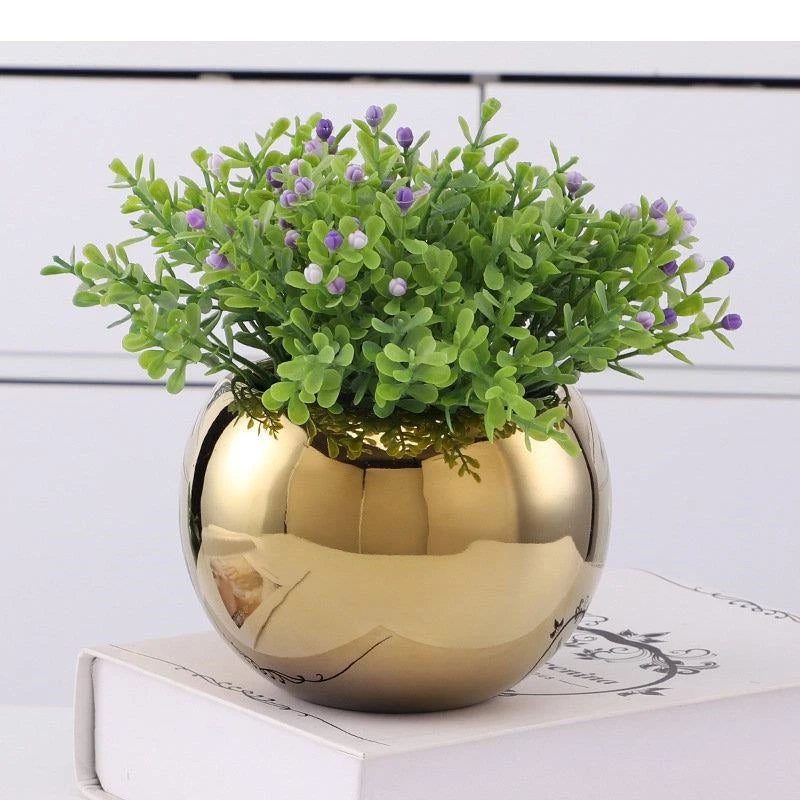 Minimalistische Goldene Keramikvase – Modernes Dekor - Apoletta