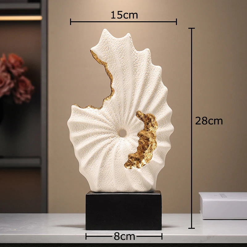 Vergoldete Abstrakte Keramiklandschaft – Ästhetisches Dekor