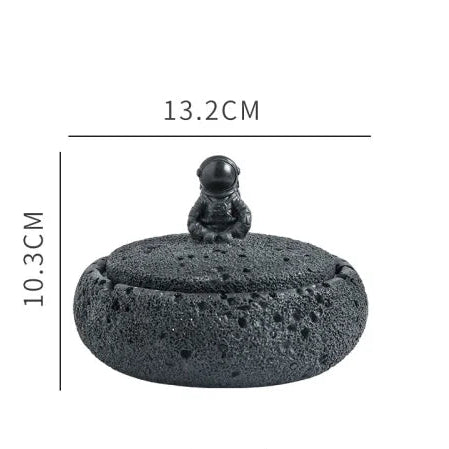 Zement Astronauten-Aschenbecher mit Deckel (Groß & Hitzebeständig) - Apoletta