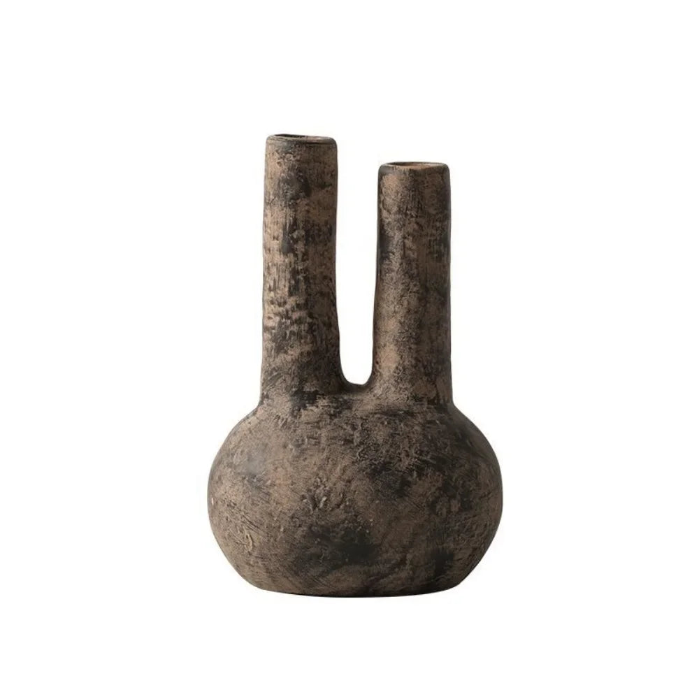 Nordische Retro Doppelrohr-Vase aus Keramik - Apoletta