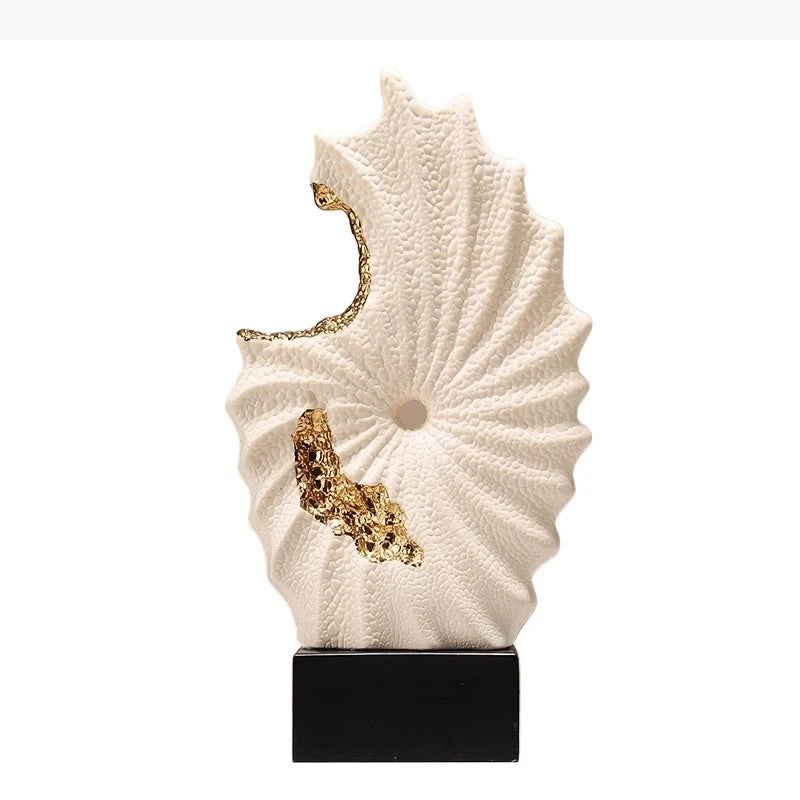 Vergoldete Abstrakte Keramiklandschaft – Ästhetisches Dekor