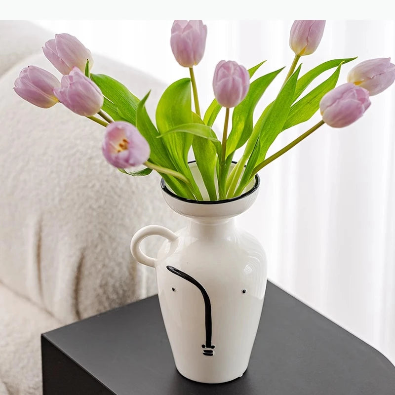 Moderne Abstrakte Keramikvase – Minimalistische Ästhetische Dekoration