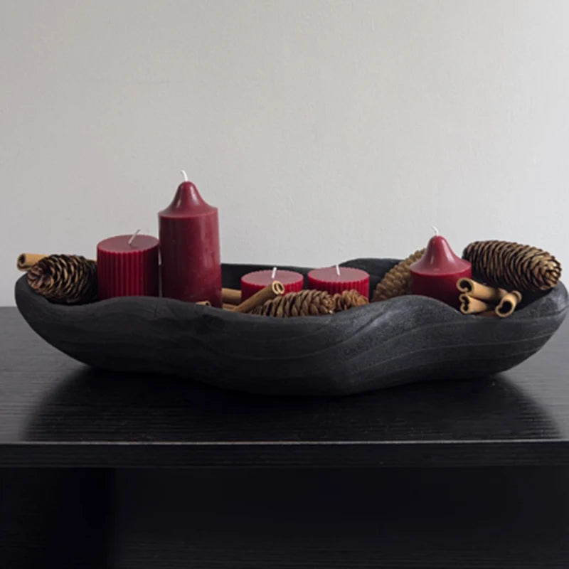 Schwarze Holzablage im Retro-Stil - Apoletta