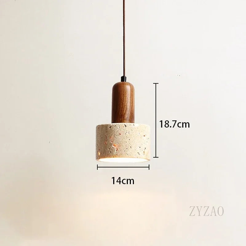 Nordische Wabi-Sabi Travertin Pendelleuchte - Apoletta