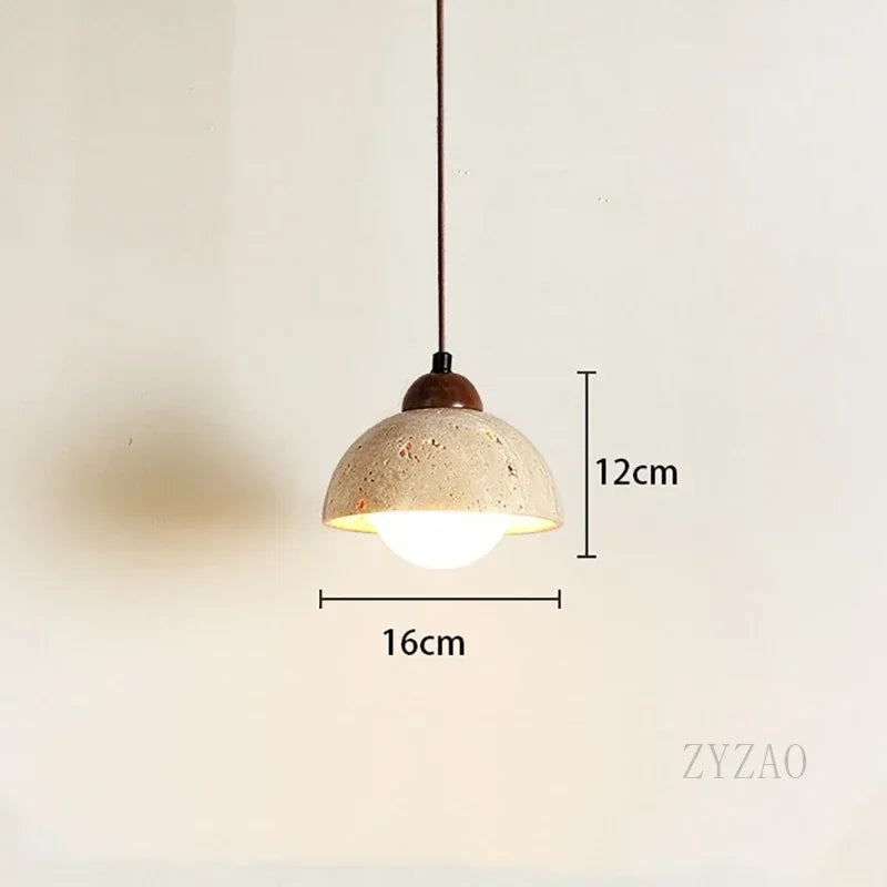 Nordische Wabi-Sabi Travertin Pendelleuchte - Apoletta