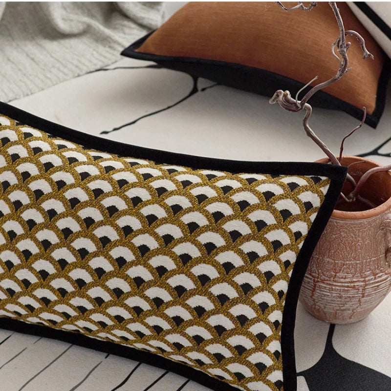 Luxuriöser Französischer Retro-Jacquard-Kissenbezug mit Rand - Apoletta