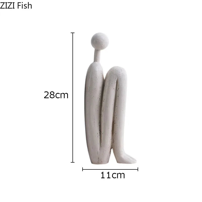 Minimalistische Abstrakte Figur-Skulptur aus Harz - Apoletta