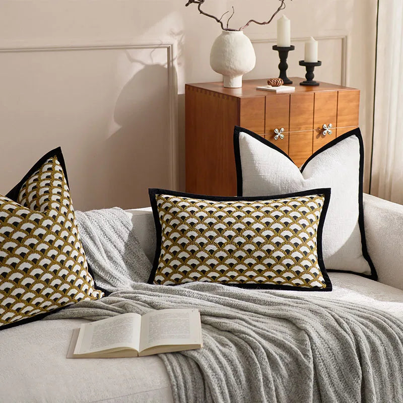 Luxuriöser Französischer Retro-Jacquard-Kissenbezug mit Rand - Apoletta
